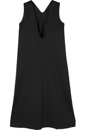 Issey Miyake V-neck satin midi dress
