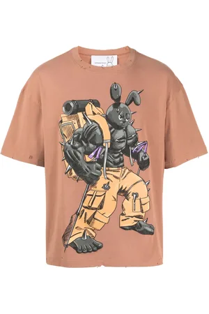 Natasha Zinko Camping bunny distress-detail T-shirt