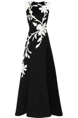 Saiid Kobeisy Floral-embroidered sleeveless gown