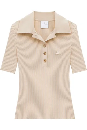Courrèges Iconic ribbed-knit polo shirt