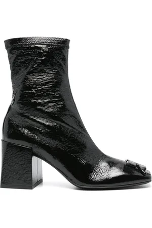 Courrèges Logo-appliqu?? patent leather boots