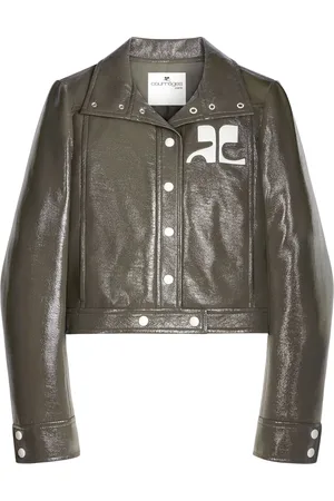 Courrèges Reedition Vinyl appliqu??-logo jacket