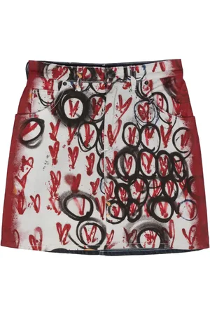 Charles Jeffrey Loverboy Exclusive Painted Art denim skirt