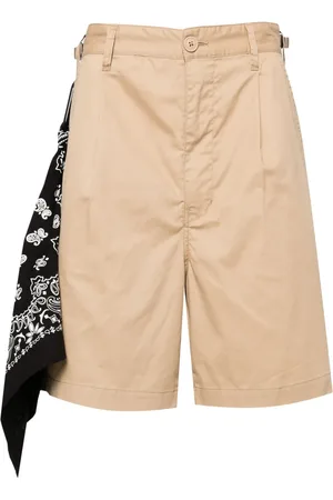 Izzue Scarf-detailing twill shorts
