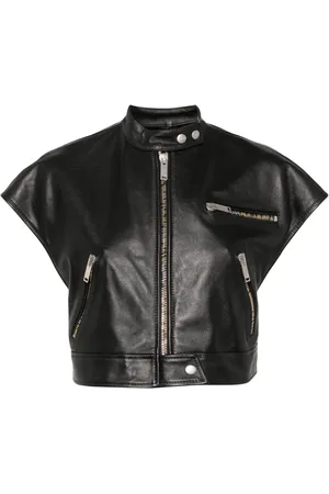Halfboy Short-sleeve cropped biker jacket