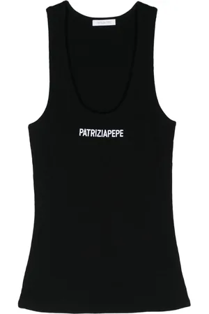 Patrizia Pepe Logo-embroidered cotton top