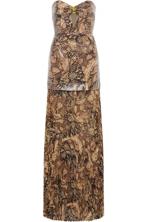 Rebecca Vallance Bellis snakeskin-print strapless gown