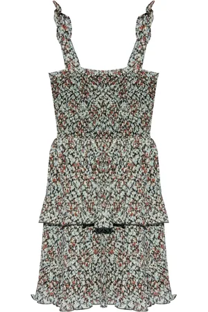 Ganni Printed ruffled mini dress
