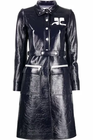 Courrèges Logo-appliqu?? vinyl trench coat