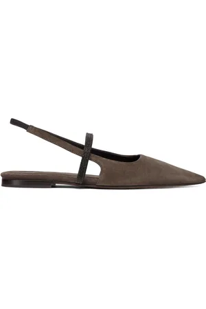 Brunello Cucinelli Suede sling-back ballerinas