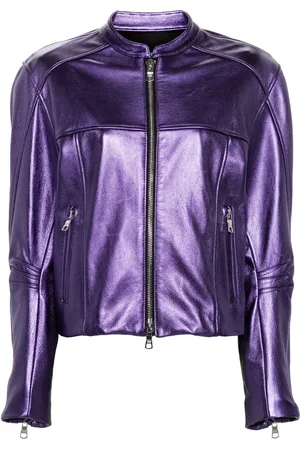 LAQUAN SMITH Metallic leather bomber jacket
