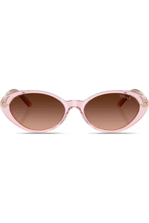 VERSACE Greca-plaque oval-frame sunglasses