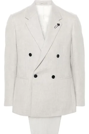 LARDINI Logo-brooch suit