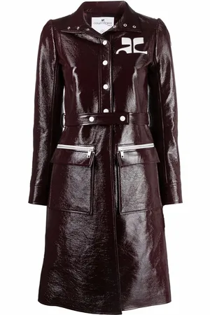 Courrèges Logo-appliqu?? vinyl trench coat