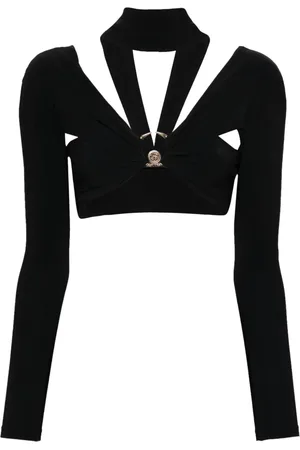 Roberto Cavalli Long-sleeve cropped top
