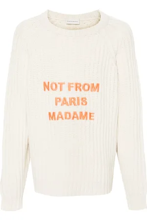 Drôle de Monsieur Le Maille Tress??e Slogan jumper