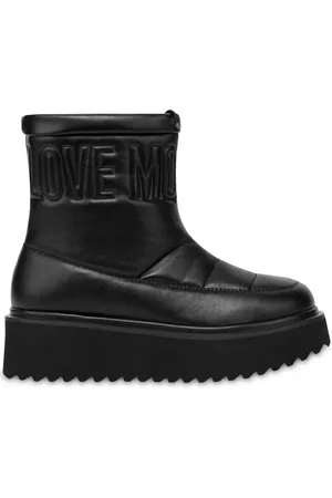 Moschino Logo-embroidered flatform boots