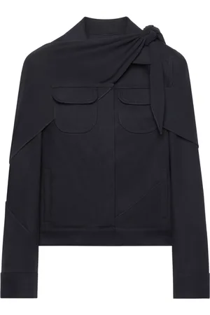 Courrèges Draped denim trucker jacket