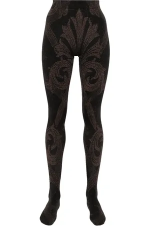 Wolford X ETRO metallic-threading jacquard tights