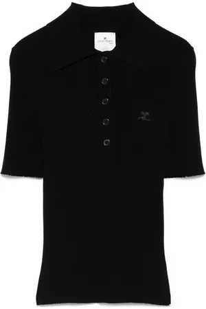 Courrèges Iconic ribbed-knit polo shirt