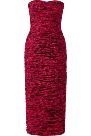 Carolina Herrera Rose-print strapless dress