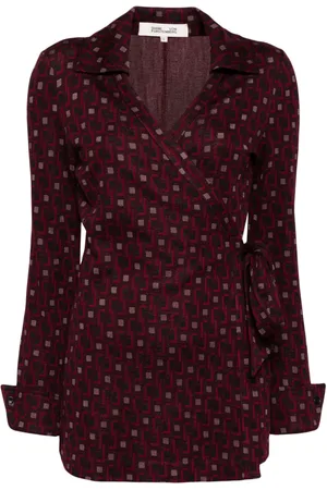 Diane von Furstenberg Geometric print wrap shirt