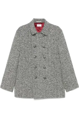 Brunello Cucinelli Chevron virgin wool peacoat