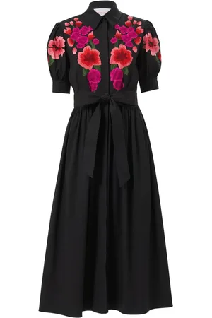 Carolina Herrera Floral-embroidered shirt dress