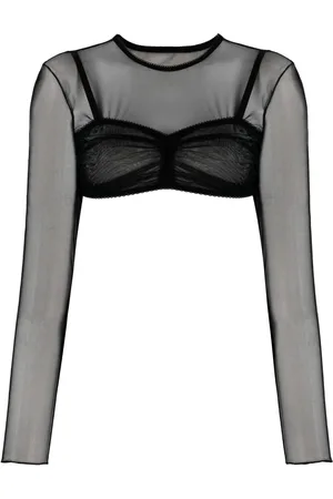 Ioana Ciolacu Semi-sheer construction cropped top