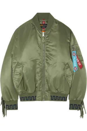 Alanui X Alpha Industries fringe-detailing bomber jacket
