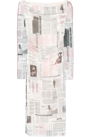 Patrizia Pepe News paper-print midi dress