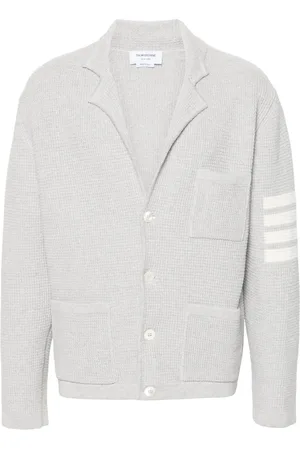Thom Browne Notched-lapels drop-shoulder cardigan