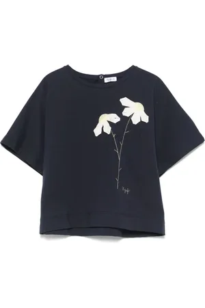 Il gufo Floral-appliqu?? T-shirt
