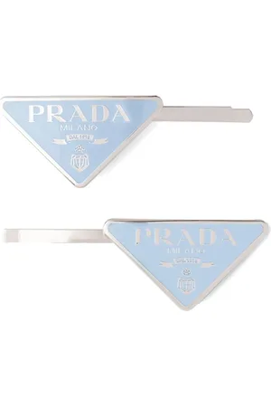 Prada Triangle logo hairclip set