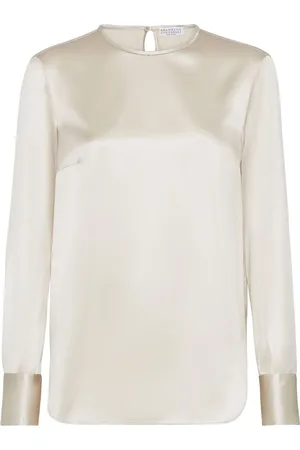 Brunello Cucinelli Satin long-sleeve T-shirt