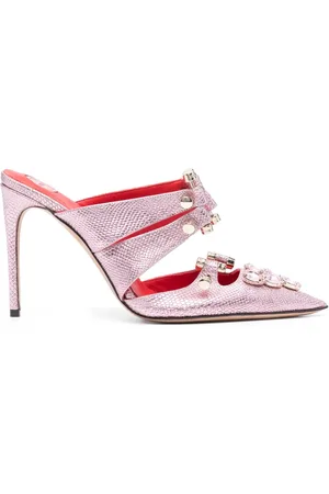 HARDOT 105mm snakeskin-effect mules