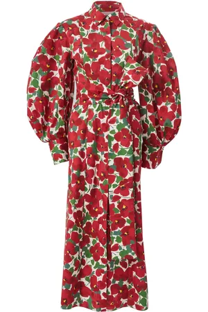 Carolina Herrera Floral-print puff-sleeve shirt dress