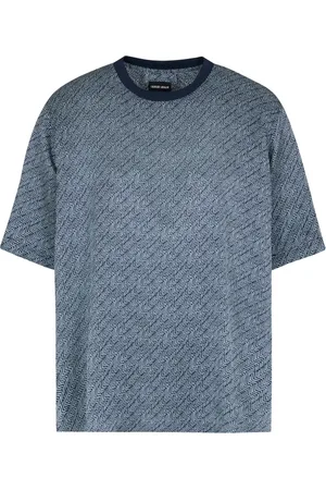 Giorgio Armani Chevron-print silk T-shirt