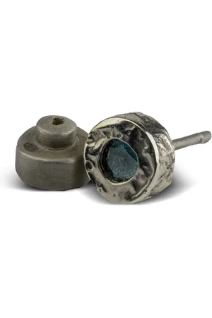 PARTS OF FOUR Sterling small stud blue diamond earring