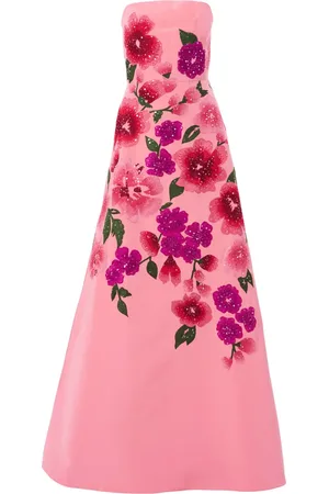 Carolina Herrera Floral-embroidered A-line gown