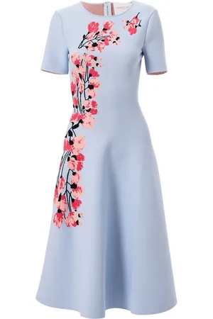 Carolina Herrera Floral-jacquard flared dress