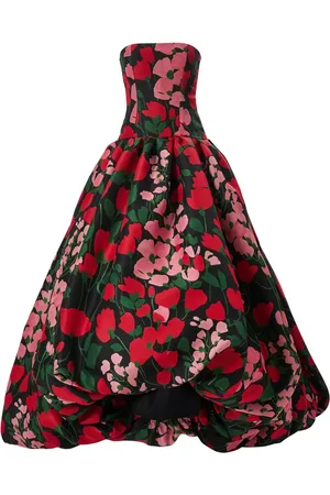 Carolina Herrera Floral-print strapless gown
