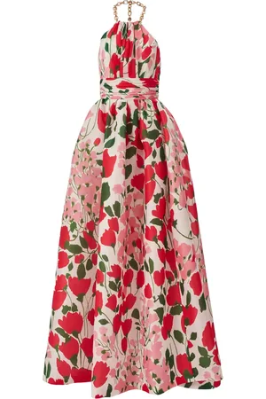 Carolina Herrera Floral-print halterneck gown