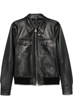 Tom Ford Leather contrast jacket