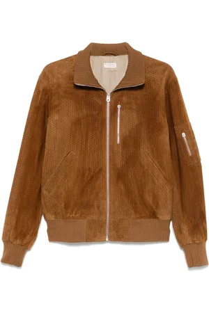Fursac Fully-perforated suede jacket