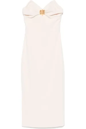 Elisabetta Franchi Macro-bow crepe midi dress
