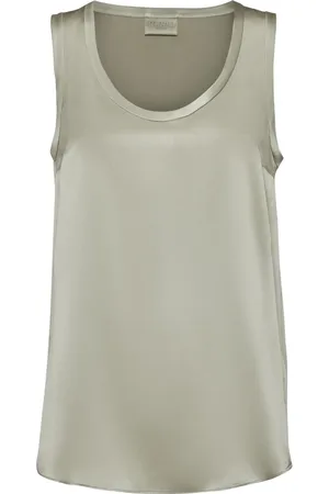Brunello Cucinelli Satin reversible tank top
