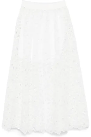 Maje Floral-lace maxi skirt
