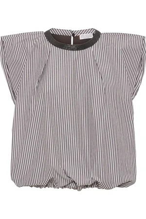 Brunello Cucinelli Striped puffball top