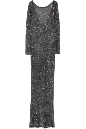 Alessandra Rich Sequinned knitted maxi dress